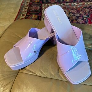 NW JEFFREY CAMPBELL SLIDE PERIWINKLE/LAVENDER JELLIES    SZ 41/10